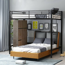 Load image into Gallery viewer, Twin Loft Bed Metal Bunk Ladder Beds for Bedroom Dorm-Black