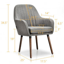 Load image into Gallery viewer, Set of 2 Fabric Upholstered Accent Chairs with Wooden Legs-Gray