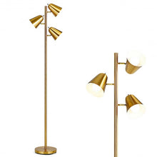Load image into Gallery viewer, 64" 3-Light LED Floor Lamp Reading Light for Living Room Bedroom - Golden