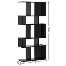 Load image into Gallery viewer, 5 Cubes Ladder Shelf Corner Bookshelf Display Rack Bookcase-Black