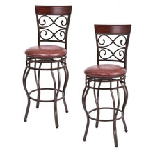 Load image into Gallery viewer, 360 Degree Swivel Bar Stools Set of 2 with Leather Padded Seat