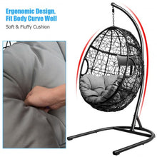 Load image into Gallery viewer, Hanging Cushioned Hammock Chair with Stand -Gray