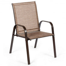 Load image into Gallery viewer, 2 PCS Patio Chairs Outdoor Dining Chair with Armrest-Brown