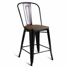 Load image into Gallery viewer, Copper Set of 2 Metal Wood Counter Chairs