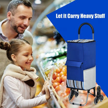 Load image into Gallery viewer, Removable Folding Shopping Cart with Bungee Cord-Blue