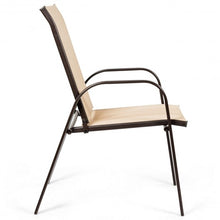Load image into Gallery viewer, 2 PCS Patio Chairs Outdoor Dining Chair with Armrest-Beige