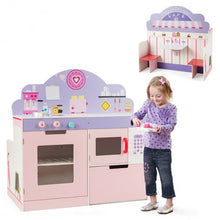 Load image into Gallery viewer, 2 in 1 Kitchen and Cafe Pretend Cooking Playset