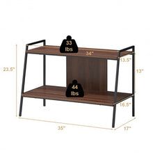 Load image into Gallery viewer, 2-Tier TV Stand w/ Shelves & Metal Frame