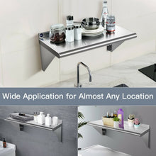 Load image into Gallery viewer, 12" ×24" Stainless Steel NSF Commercial Wall Mount Shelf - Kitchen & Restaurant