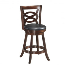 Load image into Gallery viewer, Counter Height Upholstered Espresso Swivel Dining Chair-29"