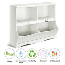 Load image into Gallery viewer, Kids Storage Unit Baby Toy Organizer Children Bookshelf Bookcase-White