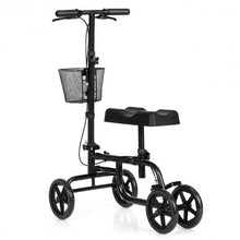 Load image into Gallery viewer, Foldable Knee Walker W/ Basket and Dual Brakes-Black