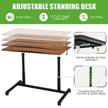 Load image into Gallery viewer, Height Adjustable Computer Desk Sit to Stand Rolling Notebook Table -Brown