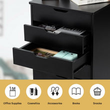 Load image into Gallery viewer, 5 Drawer Mobile Lateral Filing Storage Home Office Floor Cabinet with Wheels-Black