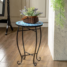 Load image into Gallery viewer, Outdoor Indoor Steel Accent Plant Stand Cobalt Table-Yellow