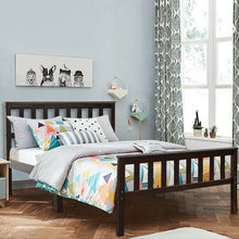 Load image into Gallery viewer, Wood Bed Frame Wood Slats Support Platform Twin Size