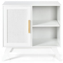 Load image into Gallery viewer, Storage Cabinet Free Standing with Adjustable Shelves Weaved Door-White
