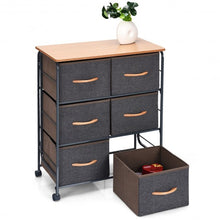 Load image into Gallery viewer, 6-Drawer Fabric Display Dresser Storage Cabinet with Wheels
