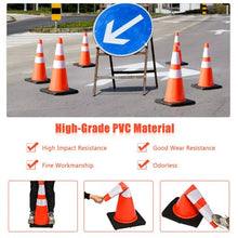 Load image into Gallery viewer, 6Pcs 28" PVC Fluorescent Reflective Road Parking Cones