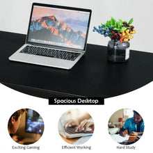 Load image into Gallery viewer, Computer Desk with Bamboo Top & 2 Storage Shelves-Black Desk