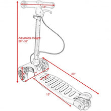 Load image into Gallery viewer, Folding Aluminum 3 LED Light Up Wheels Kids Music Kick Scooter-Blue