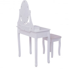 Load image into Gallery viewer, Vanity Wooden Makeup Dressing Table Stool Set -White