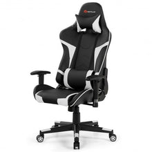Load image into Gallery viewer, Reclining Swive Massage Gaming Chair-White