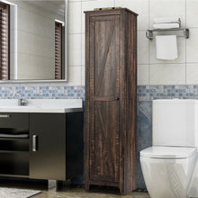 Load image into Gallery viewer, Linen Tower Bathroom Storage Cabinet Tall Slim Side Organizer with Shelf-Walnut