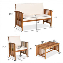 Load image into Gallery viewer, 4PCS Patio Solid Wood Furniture Set-Wood