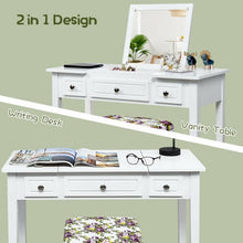 Load image into Gallery viewer, Vanity Dressing Table Set with Flip Top Mirror 3 Drawers