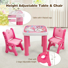 Load image into Gallery viewer, Adjustable Kids Activity Play Table and 2 Chairs Set withStorage Drawer-Pink