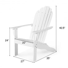 Load image into Gallery viewer, Outdoor Solid Wood Durable Patio Adirondack Chair-White