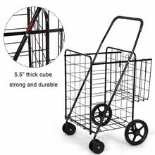 Load image into Gallery viewer, Jumbo Basket for Grocery Laundry Travel w/ Swivel Wheels