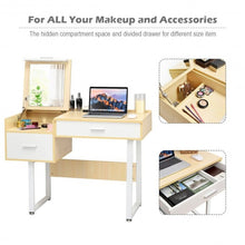 Load image into Gallery viewer, Makeup Table Writing Desk with Flip Top Mirror