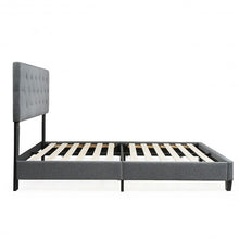 Load image into Gallery viewer, Queen Size Upholstered Panel Bed With Linen Panel