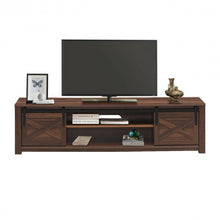 Load image into Gallery viewer, 65" Flat Sliding Barn Door TV Stand-Brown