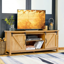 Load image into Gallery viewer, TV Stand with Cabinet Sliding Barn Door -Golden