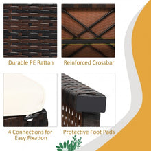 Load image into Gallery viewer, 2 Pieces Cushioned Patio Rattan Ottoman Foot Rest-White