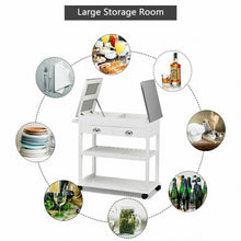 Load image into Gallery viewer, Stainless Steel Mobile Kitchen Trolley Cart With Drawers & Casters-White