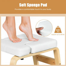 Load image into Gallery viewer, Yoga Headstand Wood Stool with PVC Pads-White