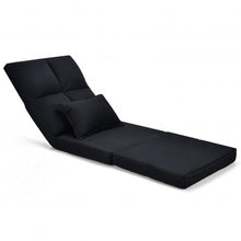 Load image into Gallery viewer, Fold Down Flip Convertible Sleeper Couch with Pillow-Black