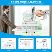 Load image into Gallery viewer, Height Adjustable Standing Desk Converter with Removable Keyboard Tray-White