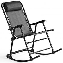 Load image into Gallery viewer, Outdoor Patio Headrest Folding Zero Gravity Rocking Chair-Gray