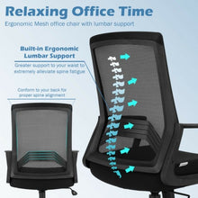 Load image into Gallery viewer, Height Adjustable Mid Back Task Chair Mesh Office Chair with Lumbar Support