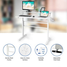 Load image into Gallery viewer, Standing Desk Crank Adjustable Sit to Stand Workstation -White