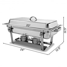 Load image into Gallery viewer, 4-Pack of Full Size Tray 8 Quart Stainless Steel Chafer for Buffet