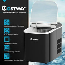 Load image into Gallery viewer, 26 lbs Countertop LCD Display Ice Maker with Ice Scoop-Black
