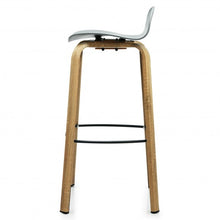Load image into Gallery viewer, Set of 2 Modern Barstools Pub Chairs with Low Back and Metal Legs-Gray