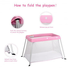 Load image into Gallery viewer, Portable Lightweight Baby Playpen Playard with Travel Bag-Pink