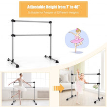 Load image into Gallery viewer, 4 Feet Portable Double Freestanding Barre Dancing Stretching-Silver